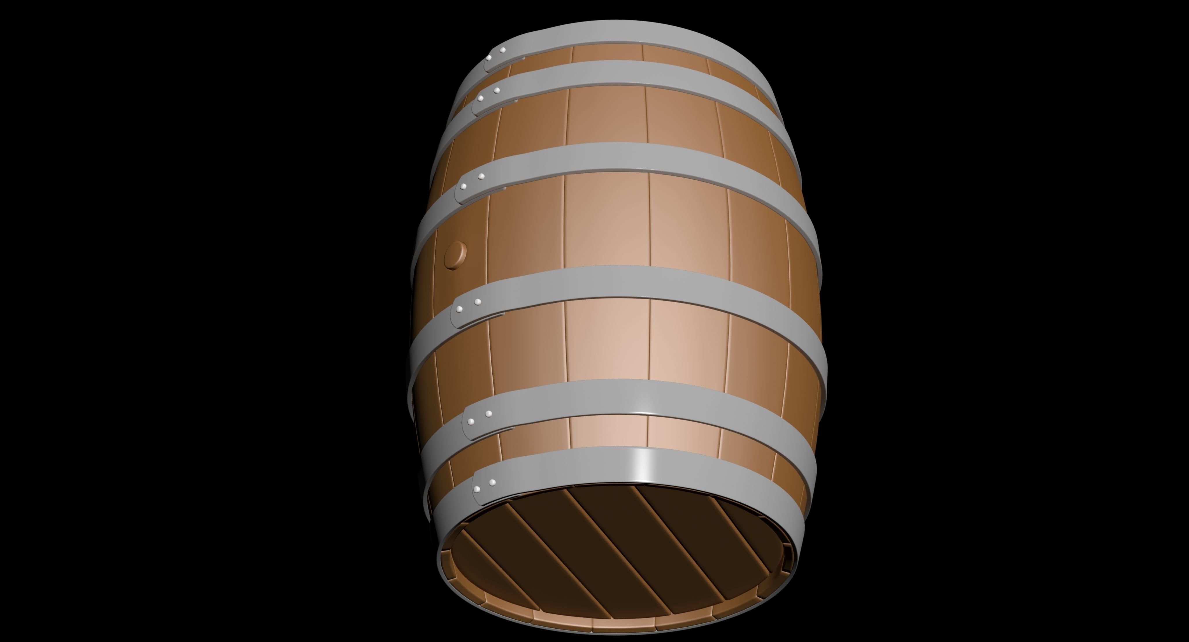 Wooden Barrel 3D model 3D model_5