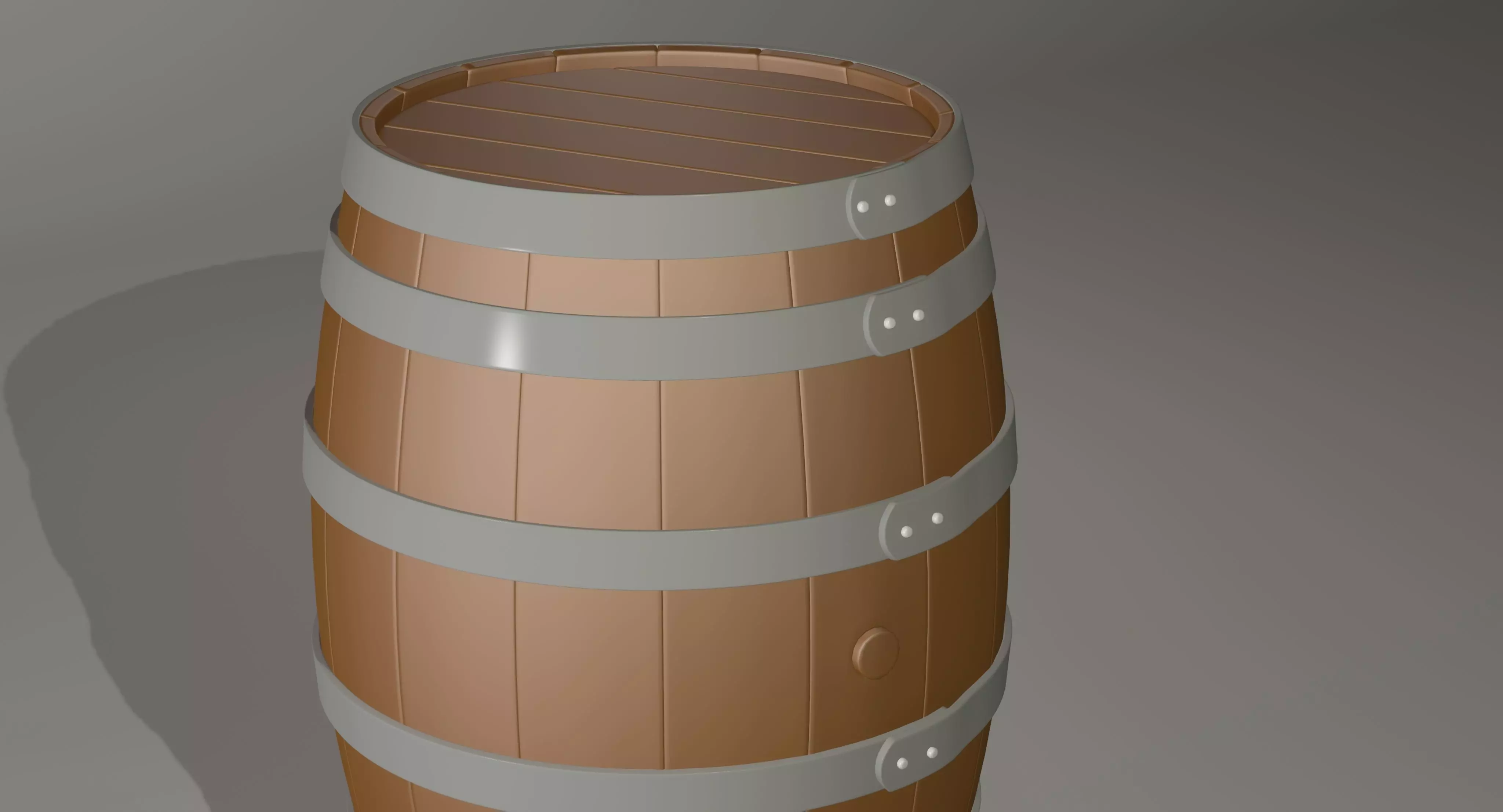 Wooden Barrel 3D model 3D model_0
