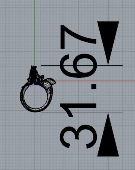 Princess Mermaid ring without stones 16 size 3D print model_3