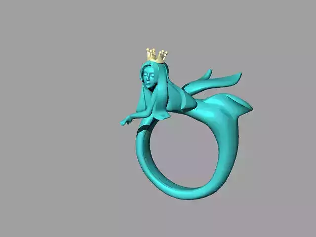 Princess Mermaid ring without stones 16 size