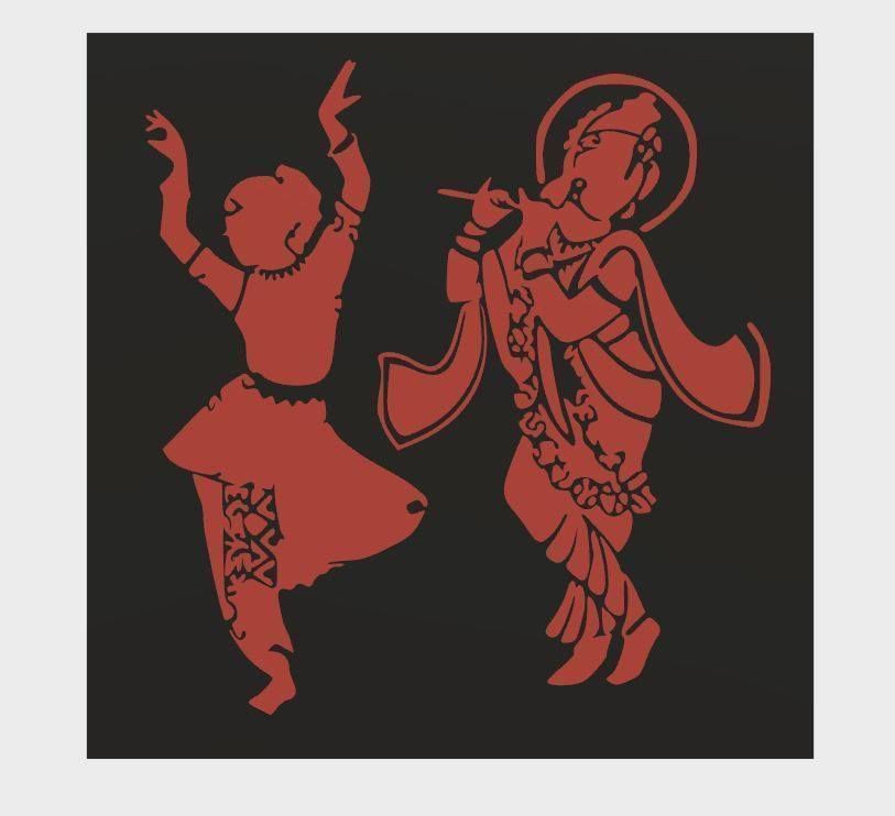 Radhe krishna 3D print model_1