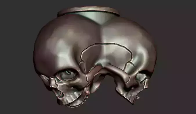 Triple skull bead 3D print model