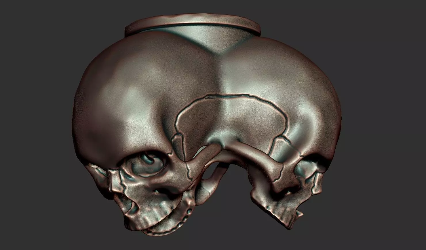 Triple skull bead 3D print model