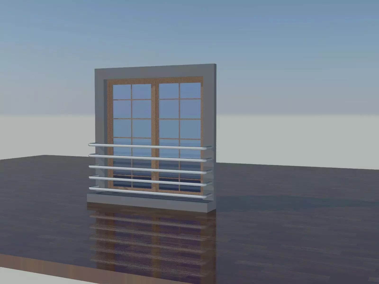 french window Free 3D model_0