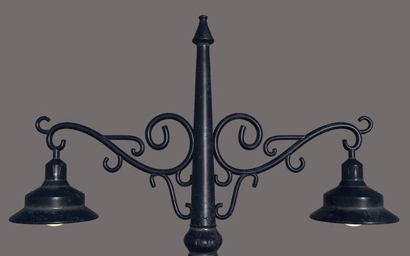 Street Lamp PBR Free 3D model_1