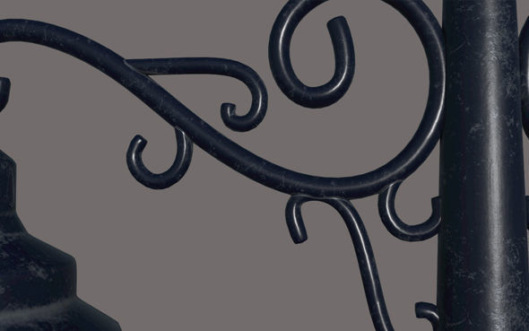 Street Lamp PBR Free 3D model_11