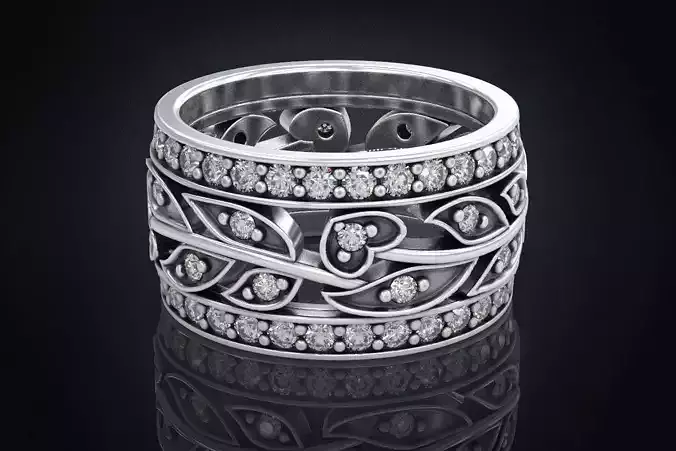 Engagement ring with flowers and heart  305