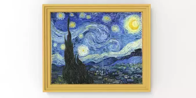Starry Night painting by Vincent Van Gogh for 3D printing 3D print model