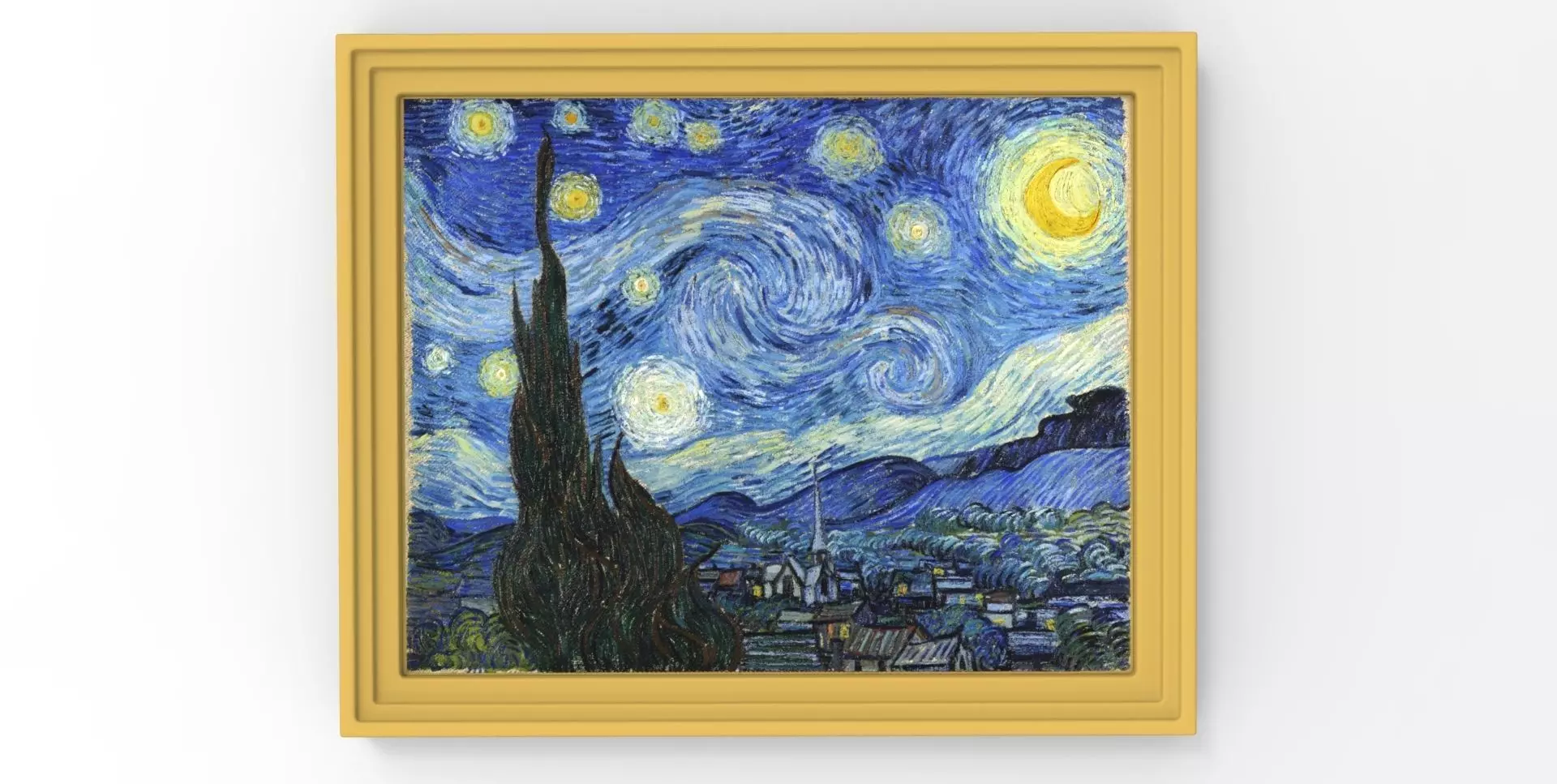 Starry Night painting by Vincent Van Gogh for 3D printing 3D print model_0