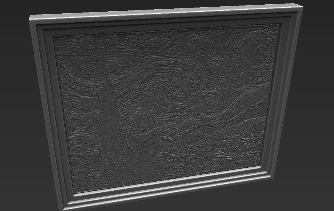 Starry Night painting by Vincent Van Gogh for 3D printing 3D print model_22