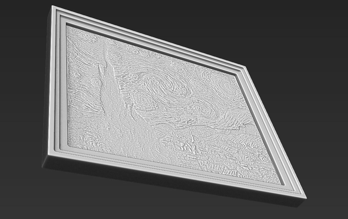 Starry Night painting by Vincent Van Gogh for 3D printing 3D print model_20