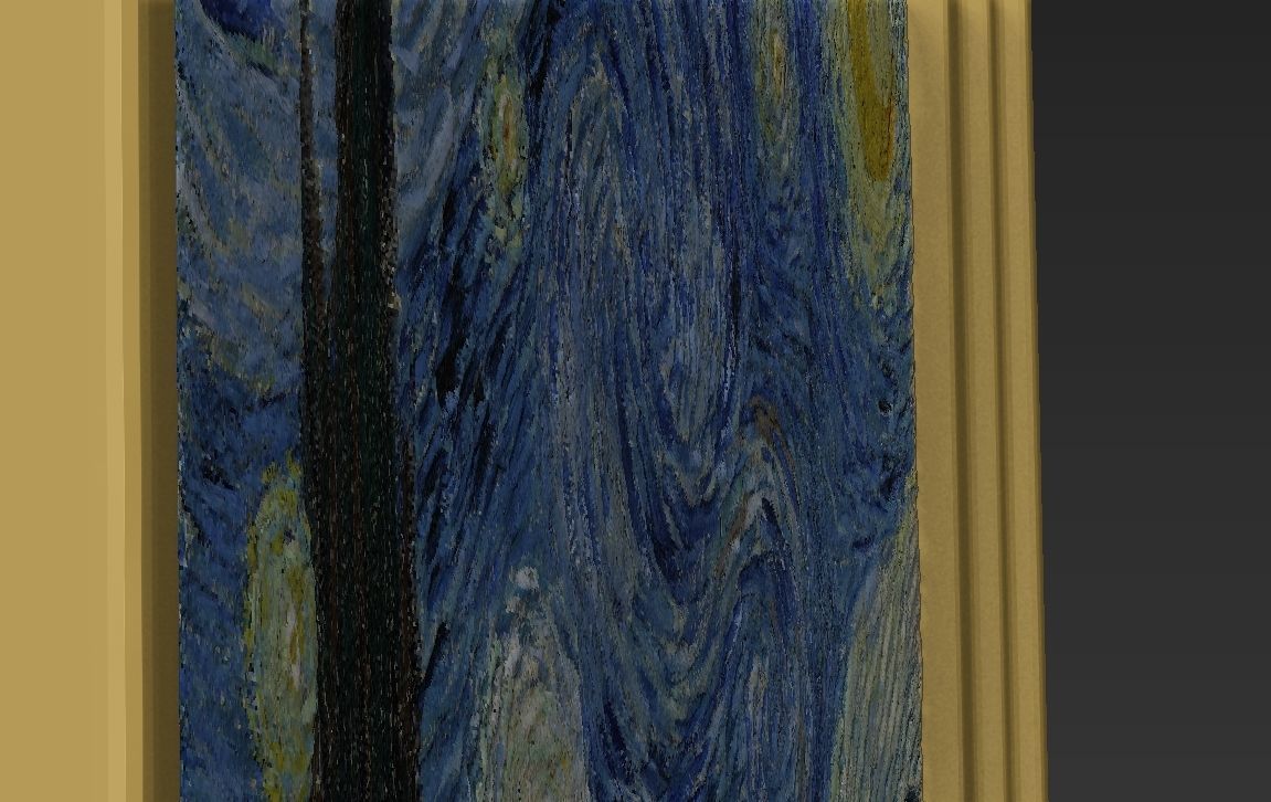 Starry Night painting by Vincent Van Gogh for 3D printing 3D print model_13