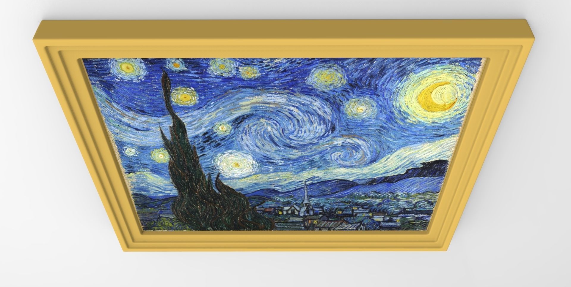 Starry Night painting by Vincent Van Gogh for 3D printing 3D print model_7