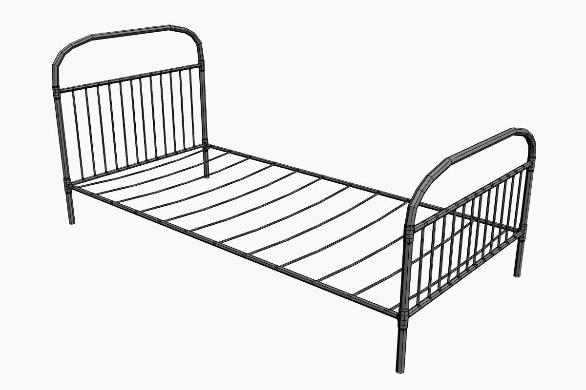 Old Bed with Mold 3D model_7