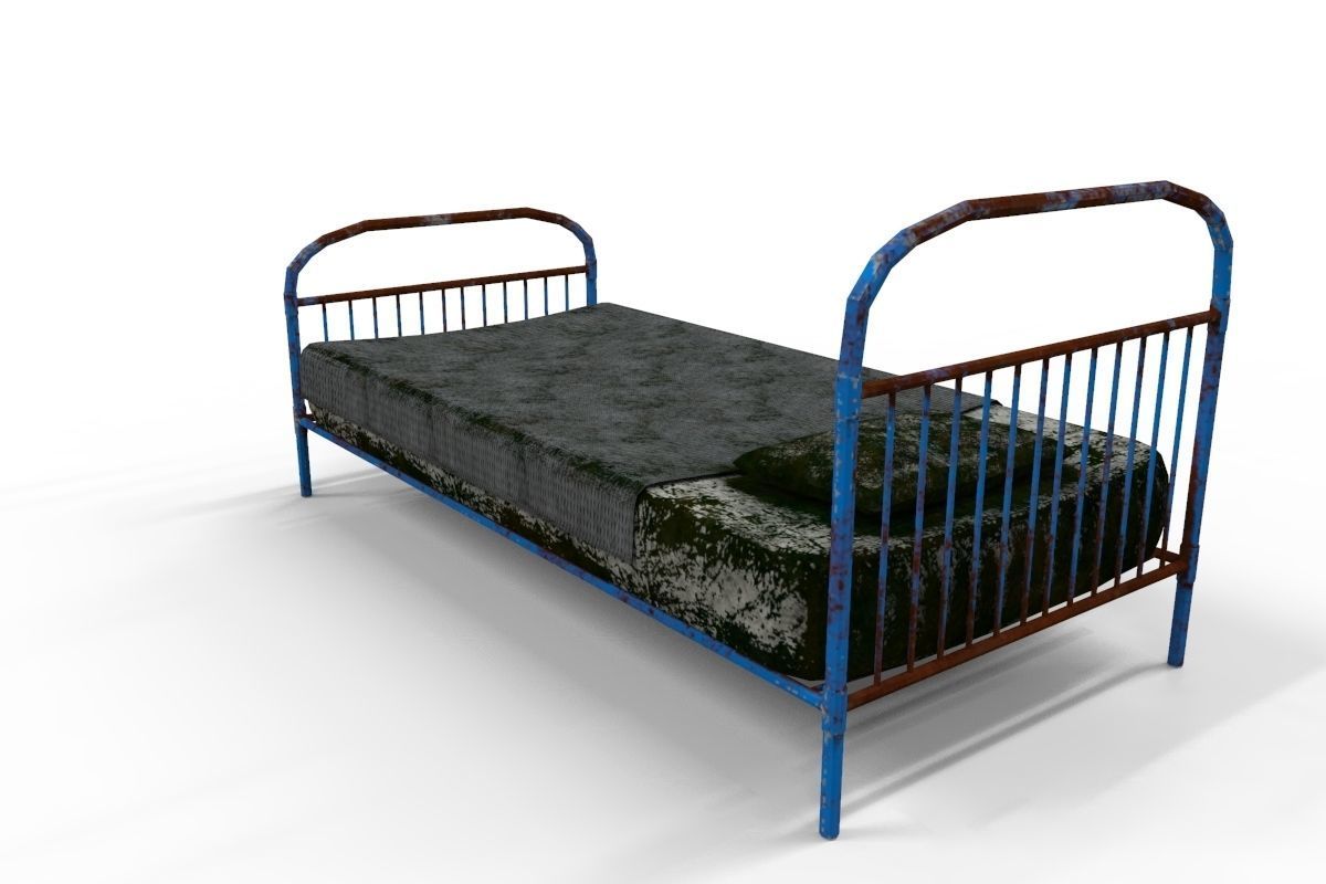 Old Bed with Mold 3D model_2
