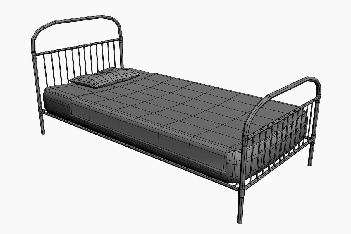 Old Bed with Mold 3D model_8