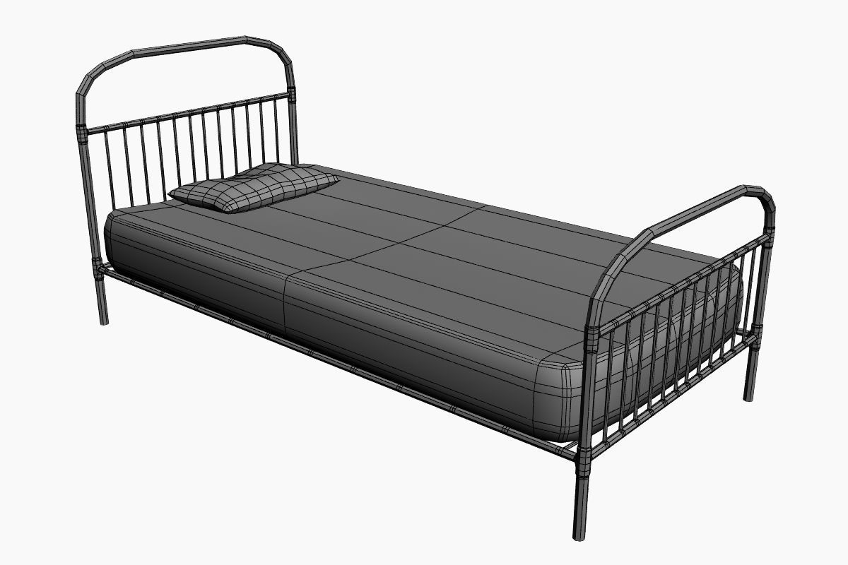 Old Bed with Mold 3D model_9