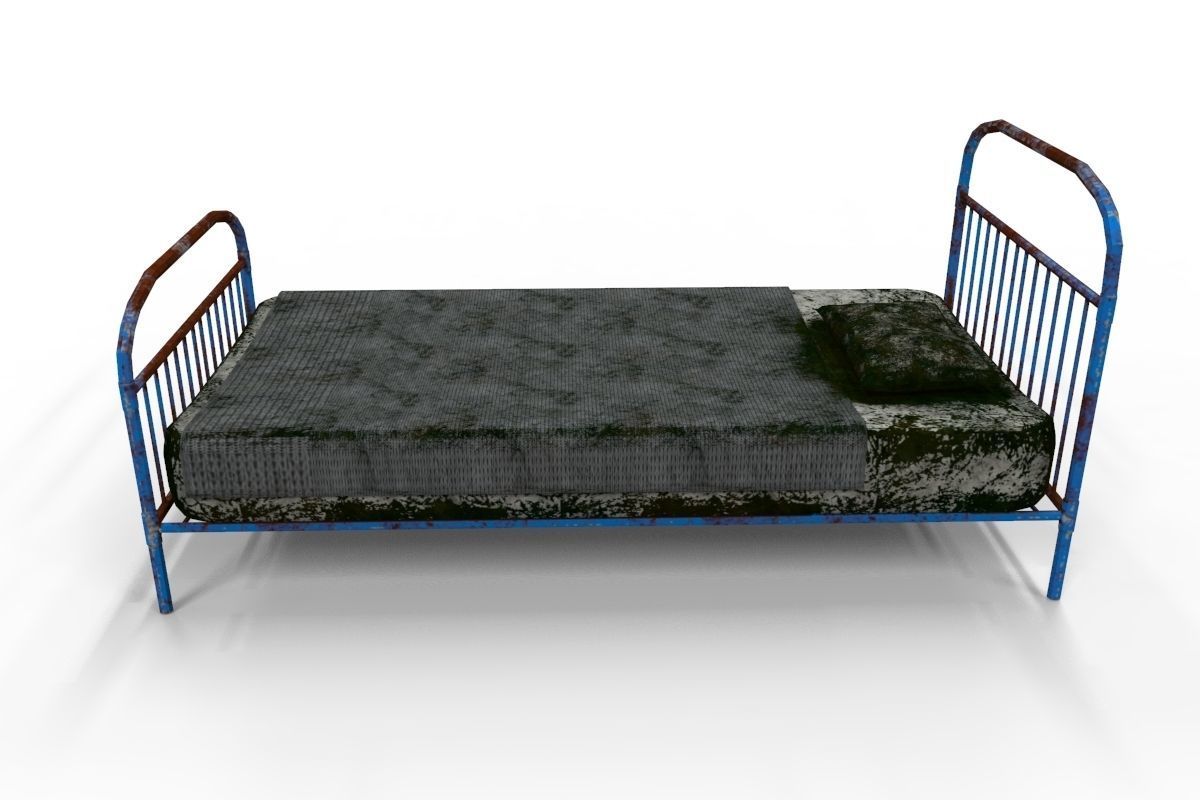 Old Bed with Mold 3D model_3