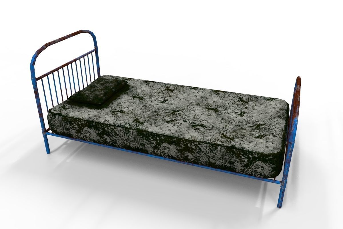 Old Bed with Mold 3D model_1