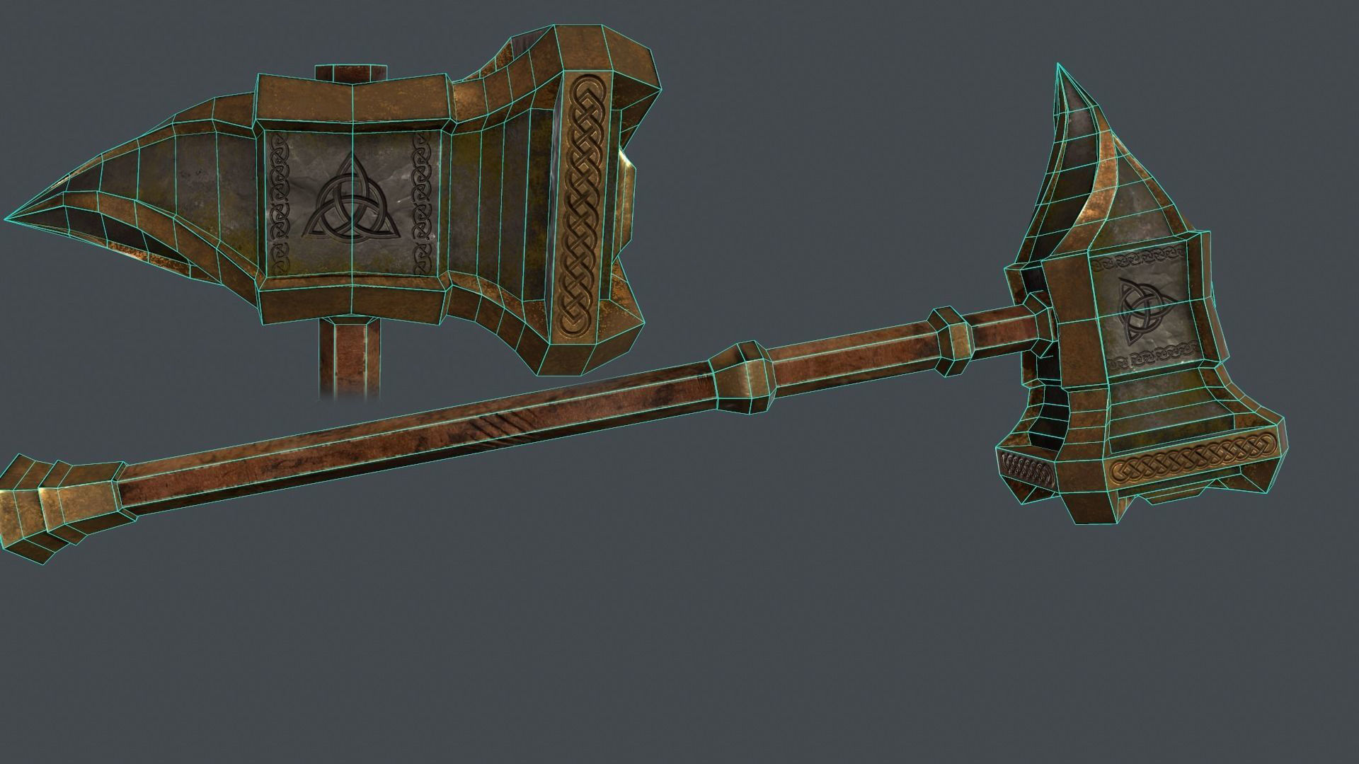 Weapon collection Low-poly 3D model_10