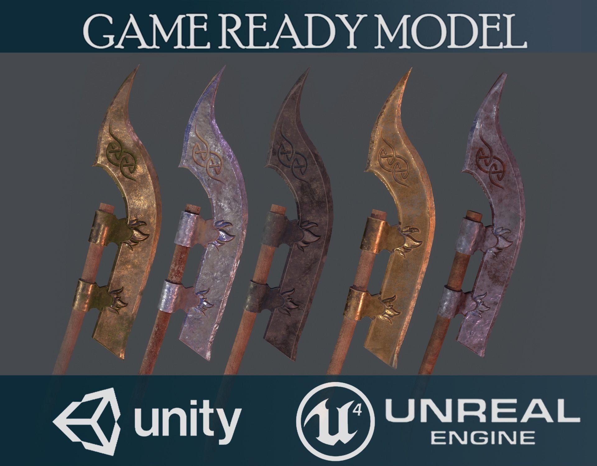 Weapon collection Low-poly 3D model_4
