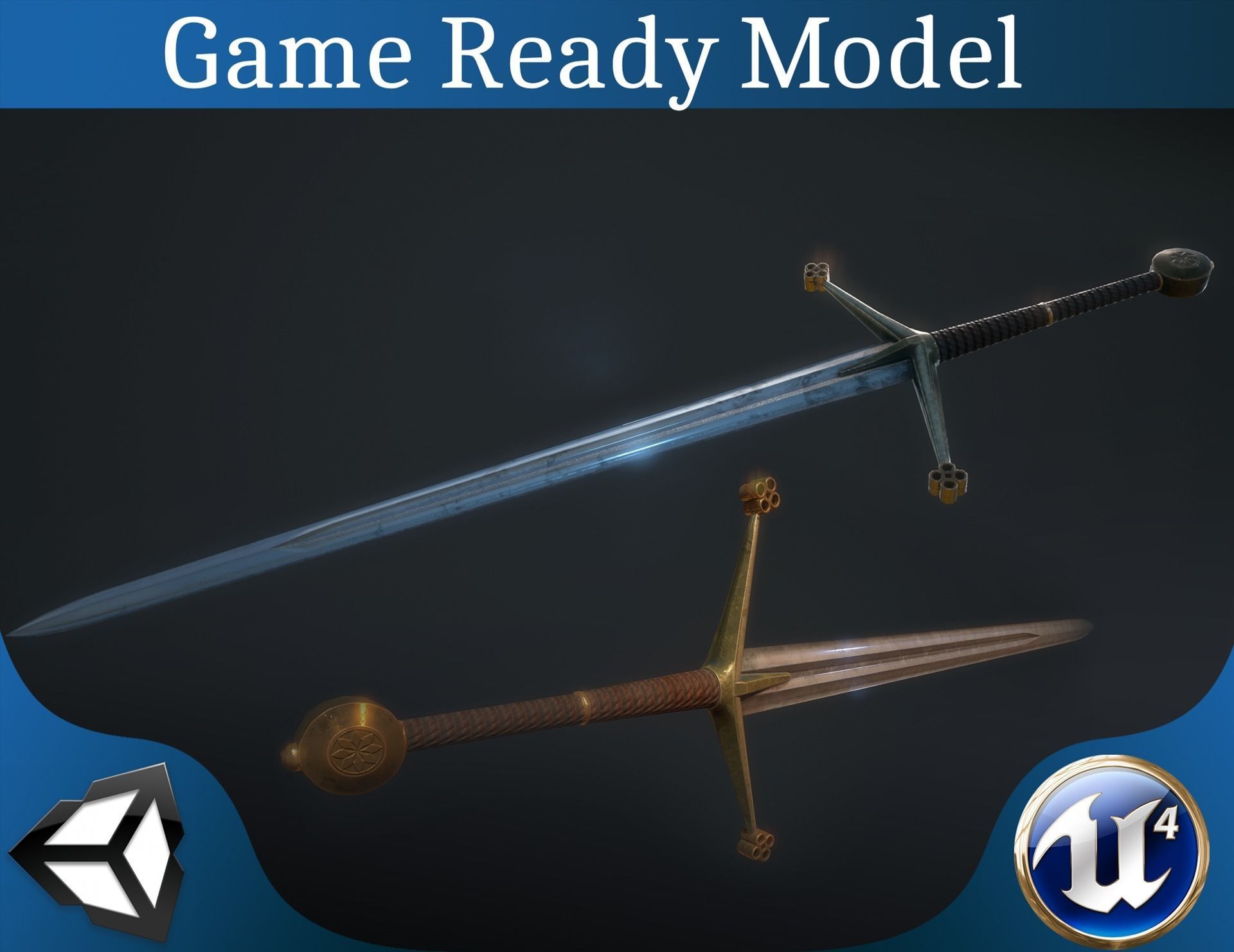 Weapon collection Low-poly 3D model_1