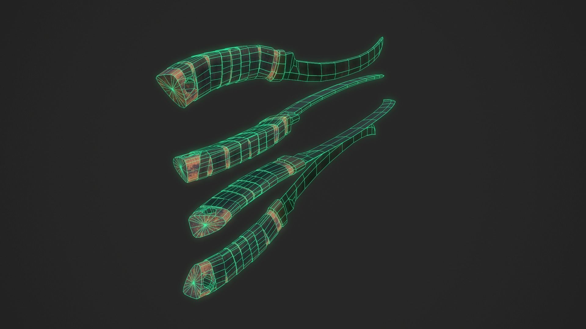 Weapon collection Low-poly 3D model_20