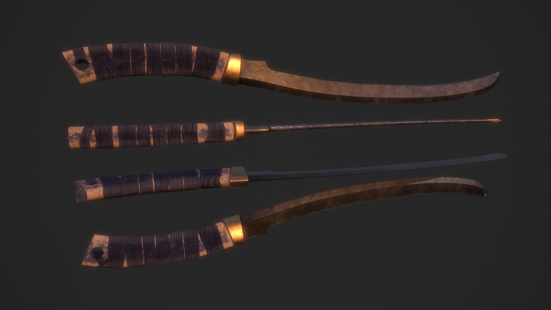 Weapon collection Low-poly 3D model_23