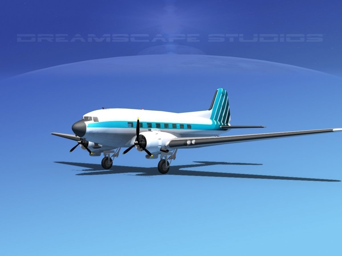 Douglas DC-3 Atlantic Aero 3D model_1