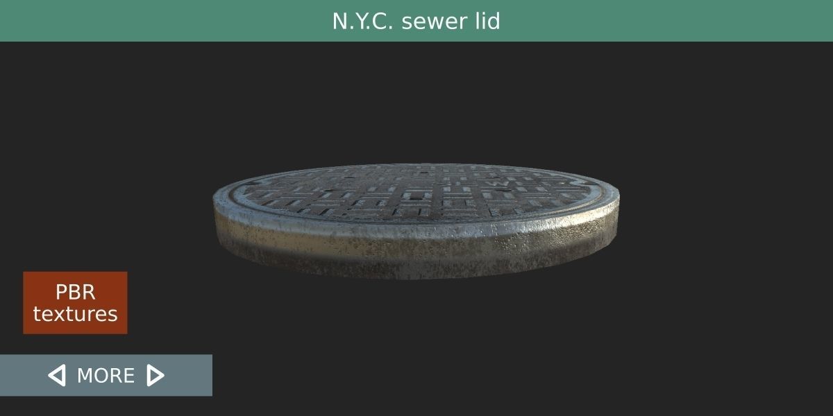 New York City sewer lid Low-poly 3D model_7