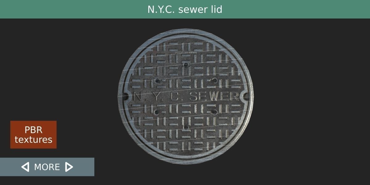New York City sewer lid Low-poly 3D model_4