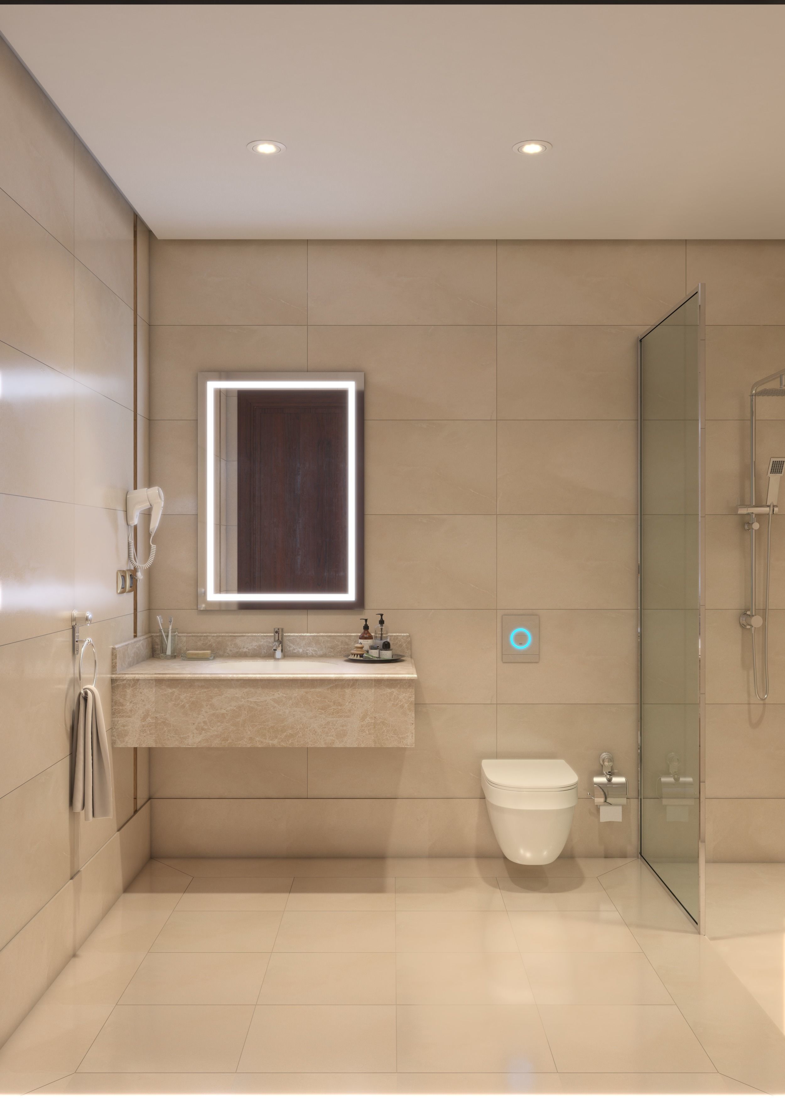 Two Modern Hotel Bathroom Low-poly 3D model_5