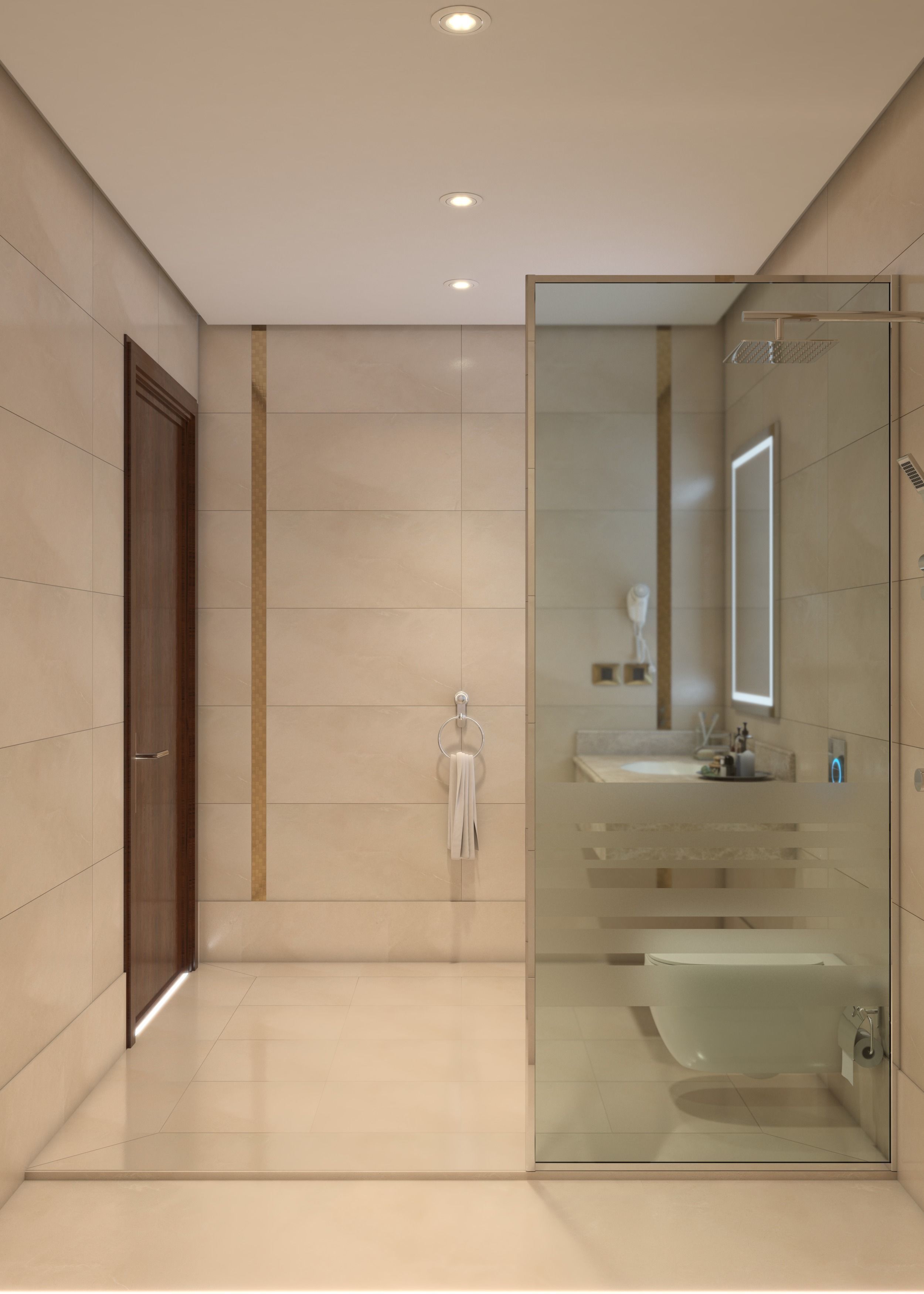 Two Modern Hotel Bathroom Low-poly 3D model_7