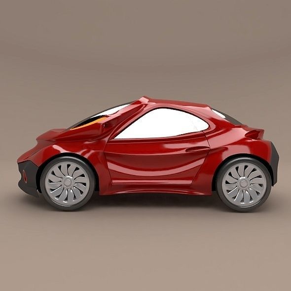 Futuristic city car concept 3D model_2
