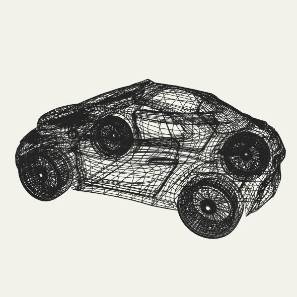 Futuristic city car concept 3D model_11