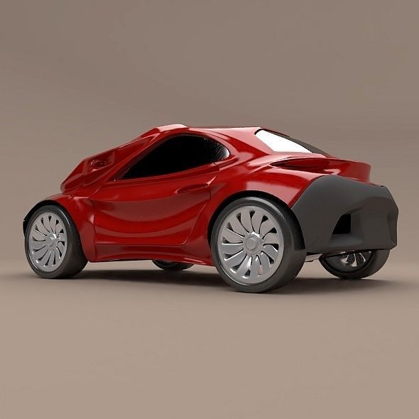 Futuristic city car concept 3D model_3