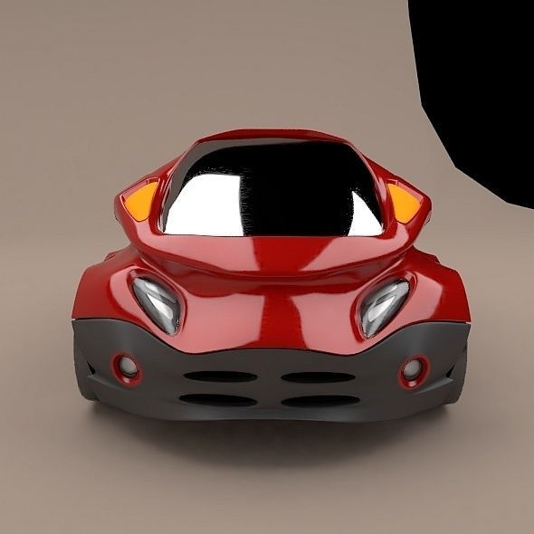 Futuristic city car concept 3D model_6