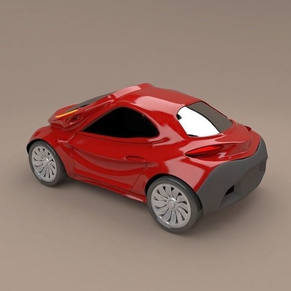 Futuristic city car concept 3D model_4