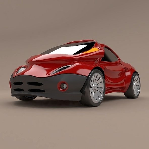 Futuristic city car concept 3D model_7