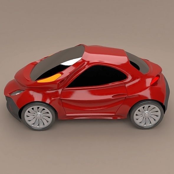 Futuristic city car concept 3D model_8