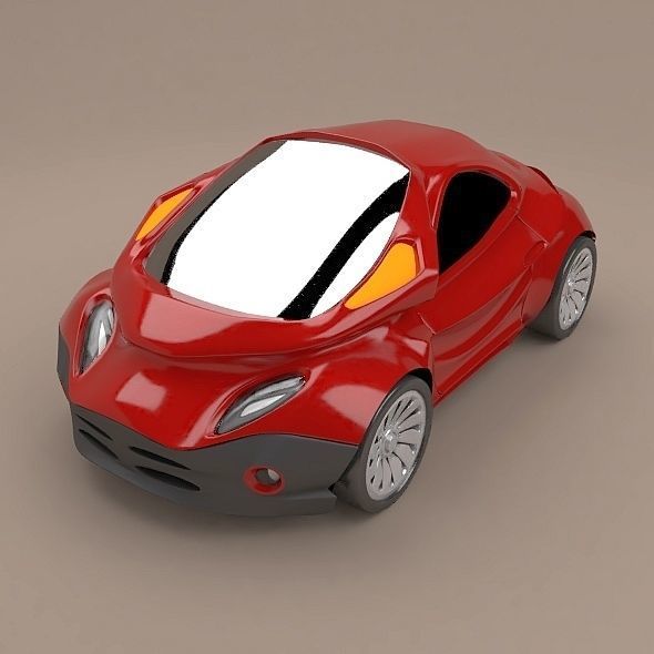 Futuristic city car concept 3D model_5