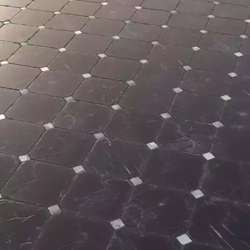 Black and white marble tiles