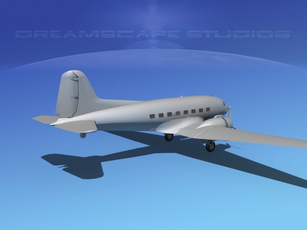Douglas DC-3 Base Model 3D model_7