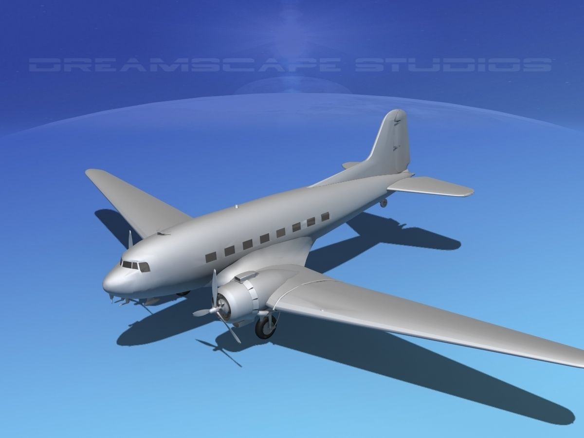 Douglas DC-3 Base Model 3D model_13