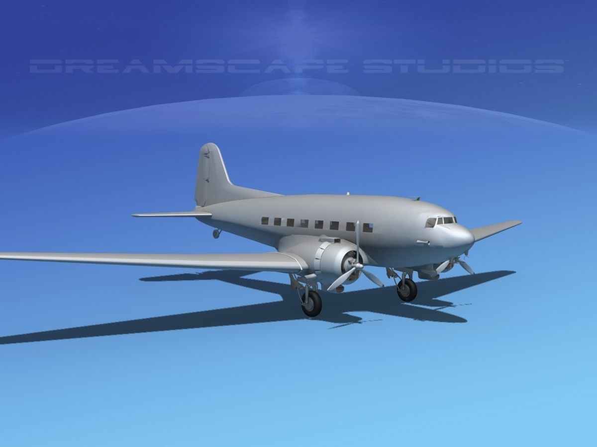 Douglas DC-3 Base Model 3D model_3
