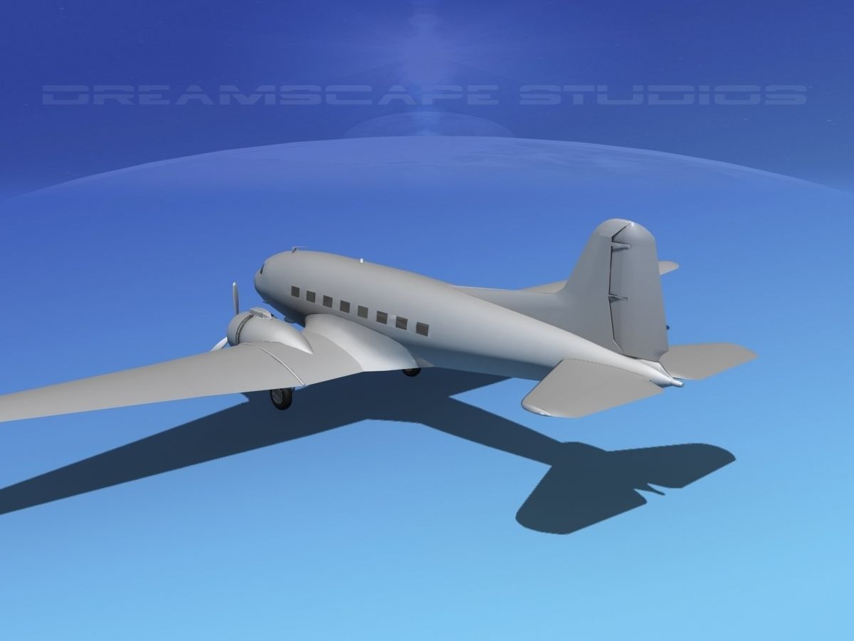Douglas DC-3 Base Model 3D model_10