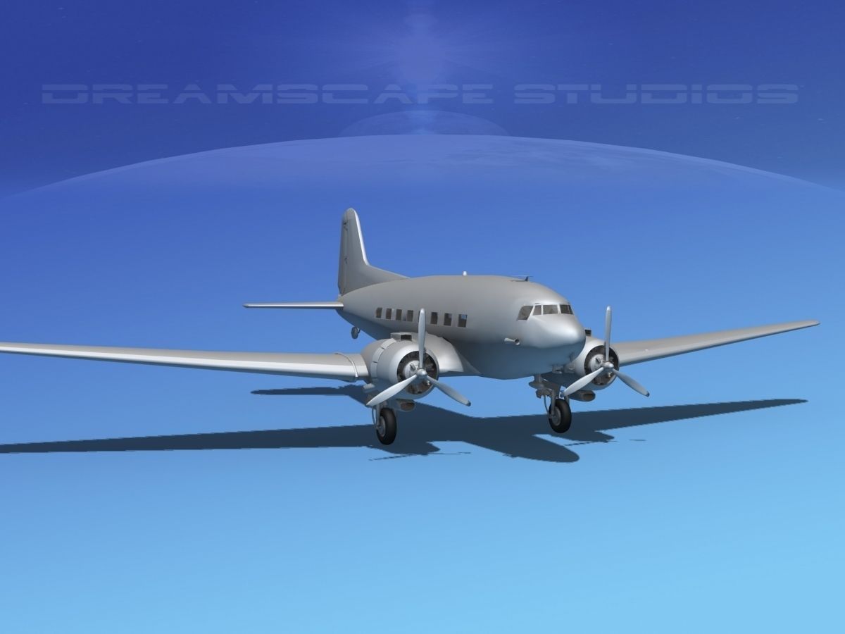 Douglas DC-3 Base Model 3D model_5