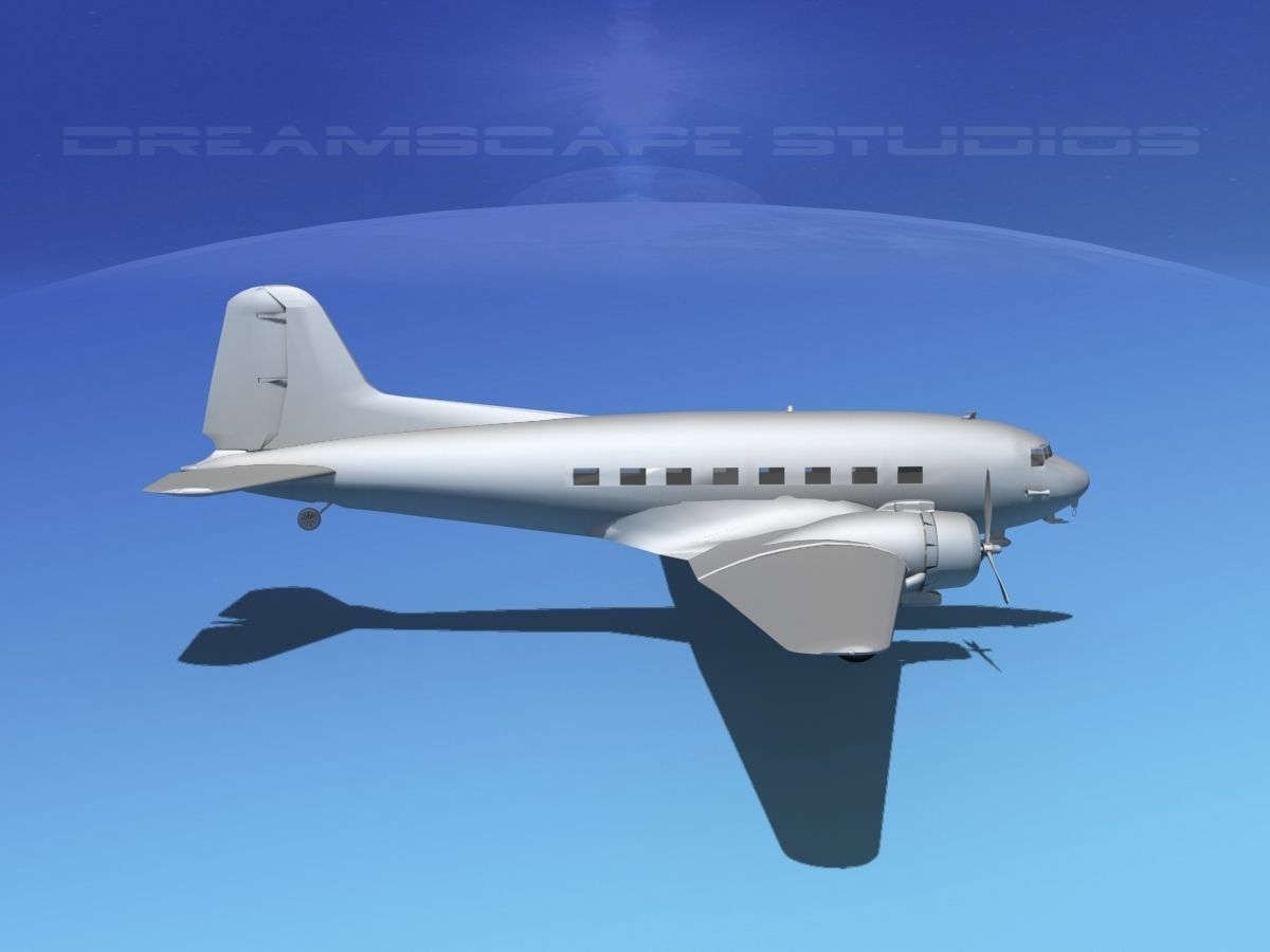 Douglas DC-3 Base Model 3D model_4