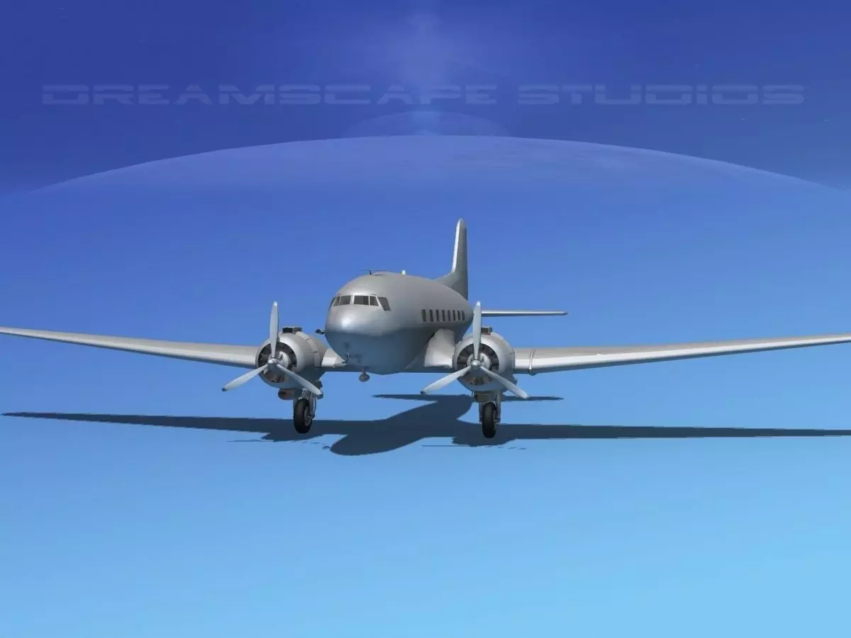 Douglas DC-3 Base Model 3D model_0
