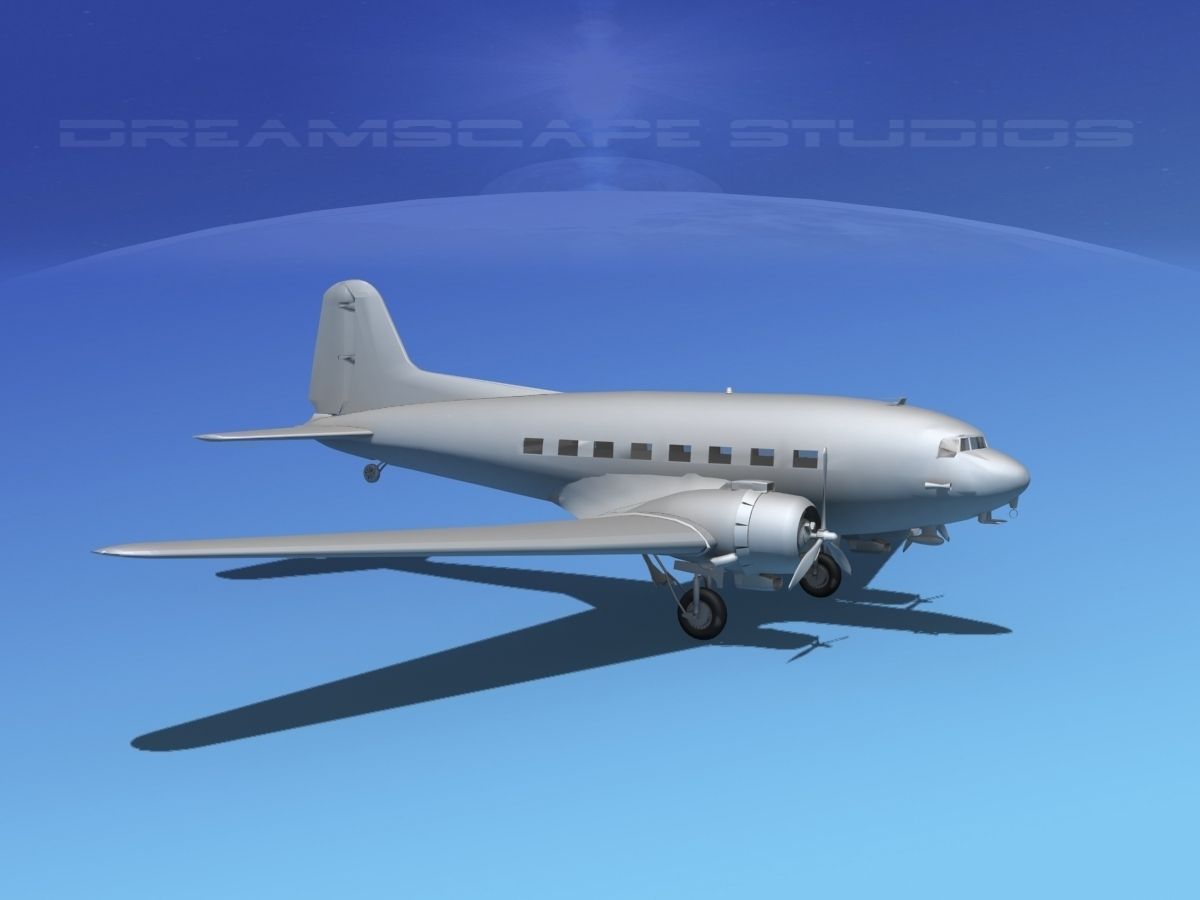 Douglas DC-3 Base Model 3D model_6